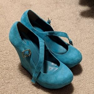 Blue Charlotte Russe Wedges